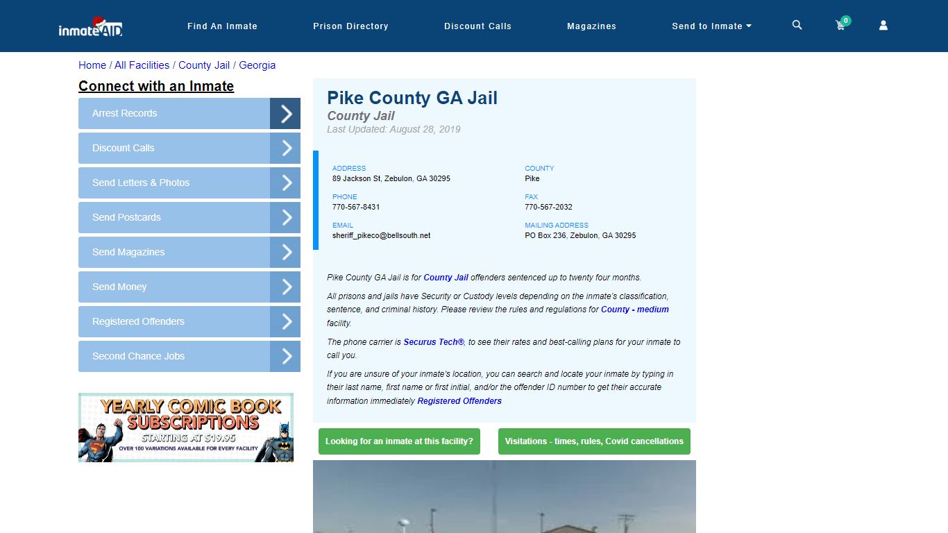 Pike County GA Jail - Inmate Locator - Zebulon, GA