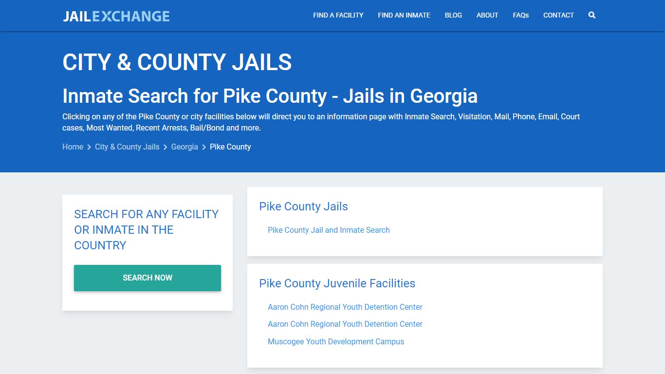 Inmate Search for Pike County | Jails in Georgia - Jail Exchange