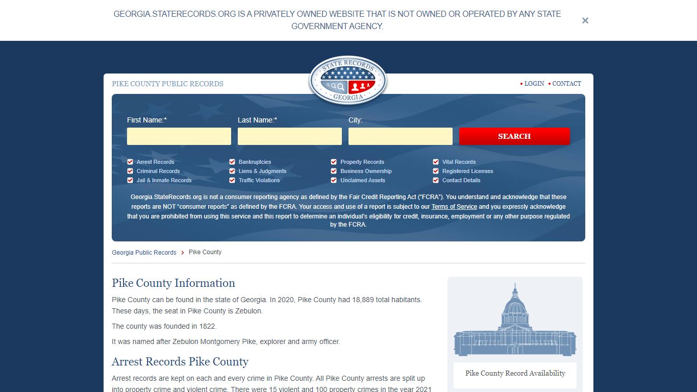 Pike County Arrest, Court, and Public Records | StateRecords.org
